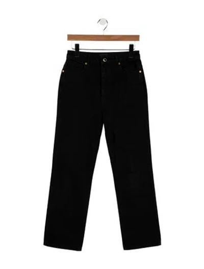 Pre-owned Khaite High-rise Straight Leg Jeans In Black