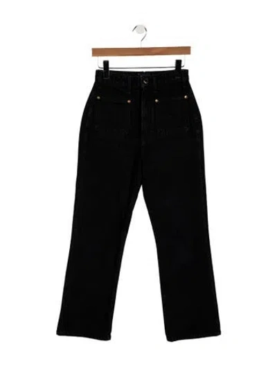 Pre-owned Khaite High-rise Straight Leg Jeans In Black