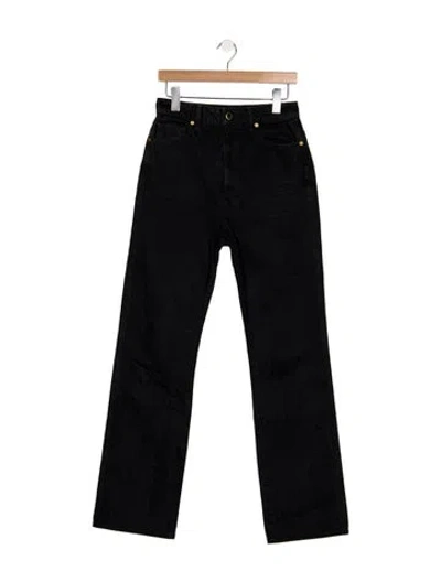 Pre-owned Khaite High-rise Straight Leg Jeans In Black