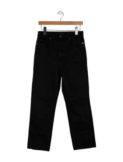 Pre-owned Khaite High-rise Straight Leg Jeans In Black