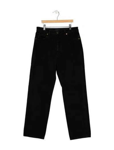 Pre-owned Khaite High-rise Straight Leg Jeans In Black