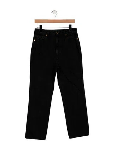 Pre-owned Khaite High-rise Straight Leg Jeans In Black