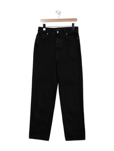 Pre-owned Khaite High-rise Straight Leg Jeans In Black
