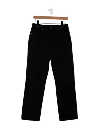 Pre-owned Khaite High-rise Straight Leg Jeans In Black