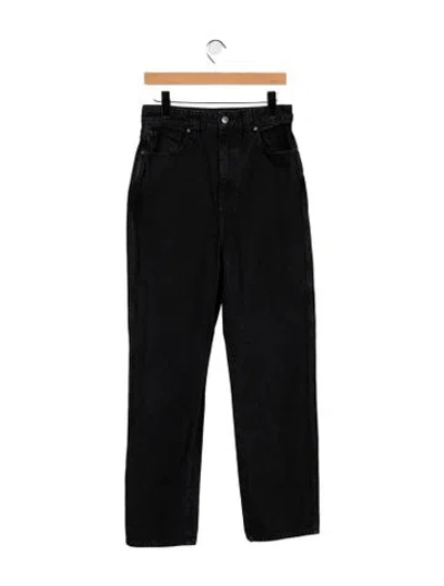 Pre-owned Khaite High-rise Straight Leg Jeans In Black