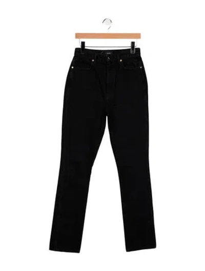 Pre-owned Khaite High-rise Straight Leg Jeans In Black