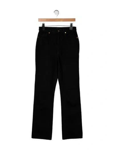 Pre-owned Khaite High-rise Straight Leg Jeans In Black