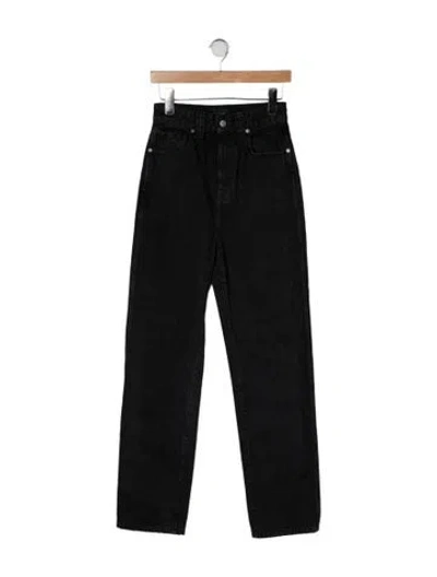 Pre-owned Khaite High-rise Straight Leg Jeans In Black