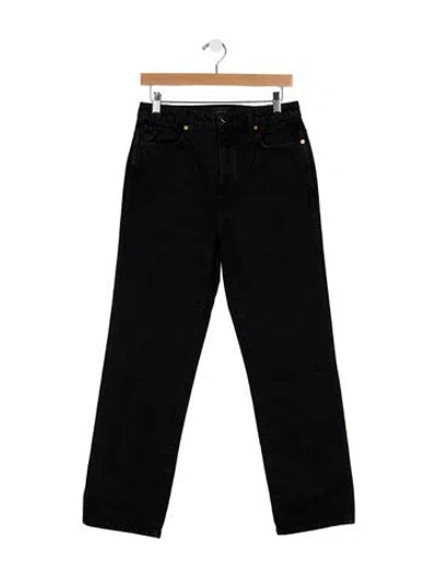 Pre-owned Khaite High-rise Straight Leg Jeans In Black