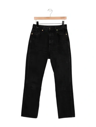 Pre-owned Khaite High-rise Straight Leg Jeans In Black
