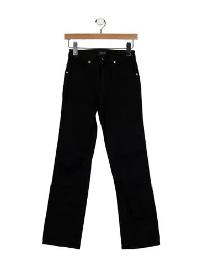 Pre-owned Khaite High-rise Straight Leg Jeans In Black