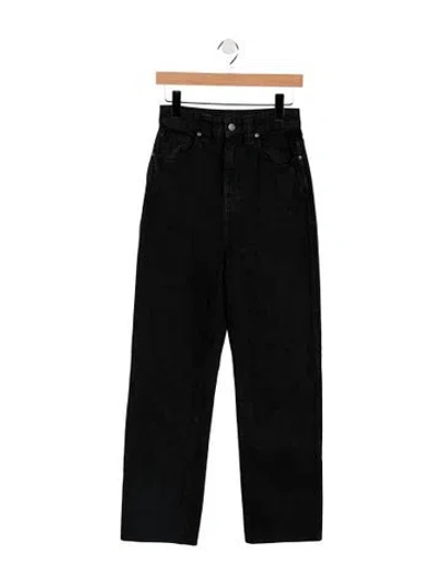 Pre-owned Khaite High-rise Straight Leg Jeans In Black
