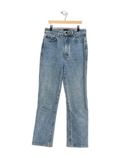 Pre-owned Khaite High-rise Straight Leg Jeans In Black