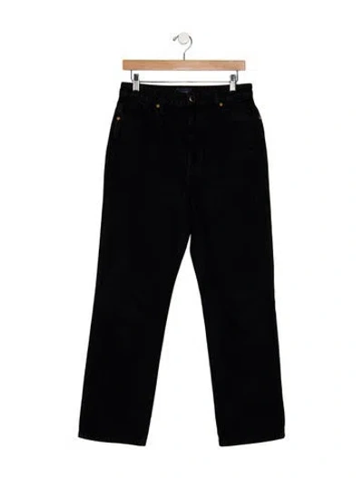 Pre-owned Khaite High-rise Straight Leg Jeans In Black