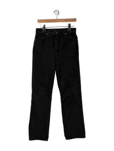 Pre-owned Khaite High-rise Straight Leg Jeans In Black