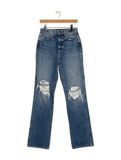 Pre-owned Khaite High-rise Straight Leg Jeans In Blue