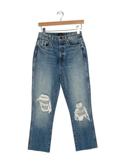 Pre-owned Khaite High-rise Straight Leg Jeans In Blue