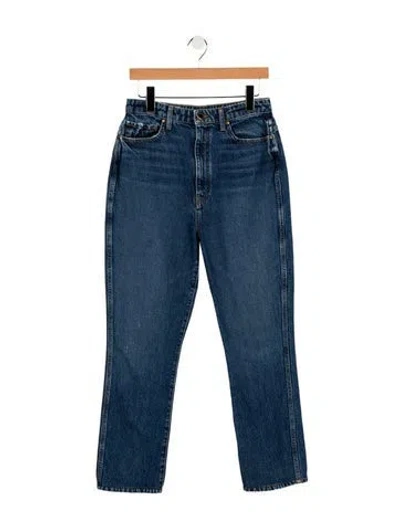 Pre-owned Khaite High-rise Straight Leg Jeans In Blue