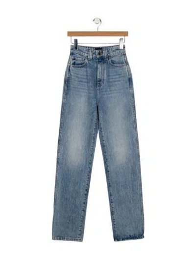Pre-owned Khaite High-rise Straight Leg Jeans In Blue
