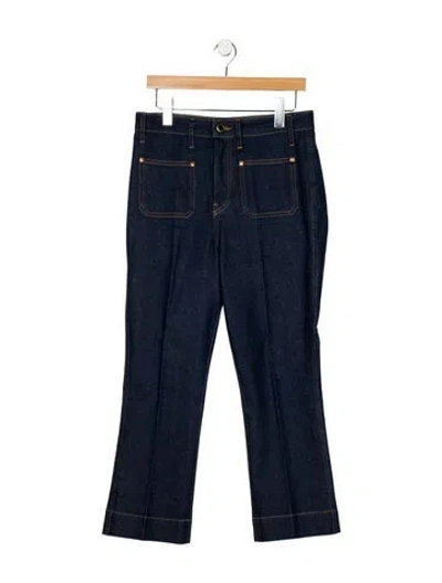 Pre-owned Khaite High-rise Straight Leg Jeans In Blue