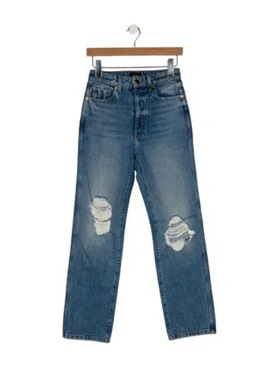 Pre-owned Khaite High-rise Straight Leg Jeans In Blue