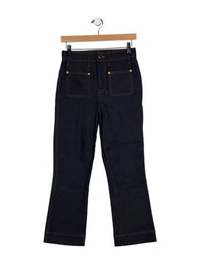 Pre-owned Khaite High-rise Straight Leg Jeans In Blue
