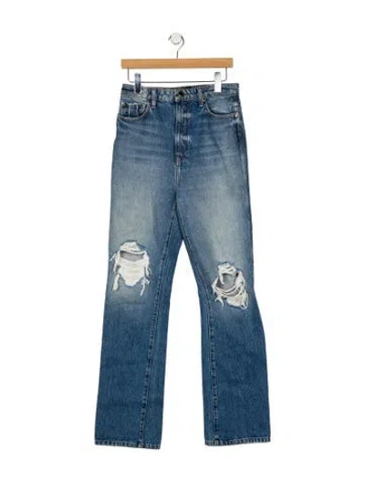 Pre-owned Khaite High-rise Straight Leg Jeans In Blue