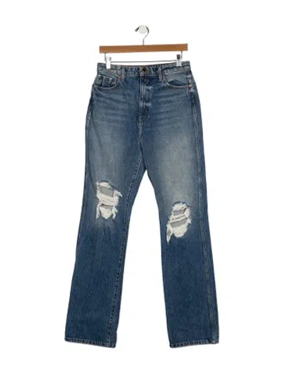 Pre-owned Khaite High-rise Straight Leg Jeans In Blue