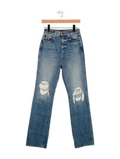 Pre-owned Khaite High-rise Straight Leg Jeans In Blue