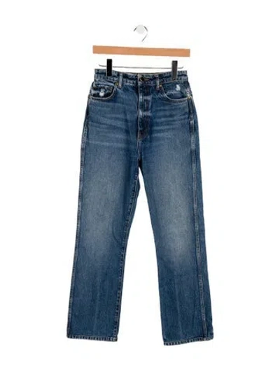Pre-owned Khaite High-rise Straight Leg Jeans In Blue