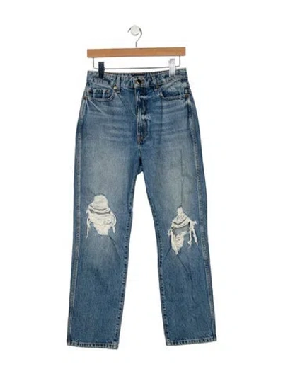 Pre-owned Khaite High-rise Straight Leg Jeans In Blue