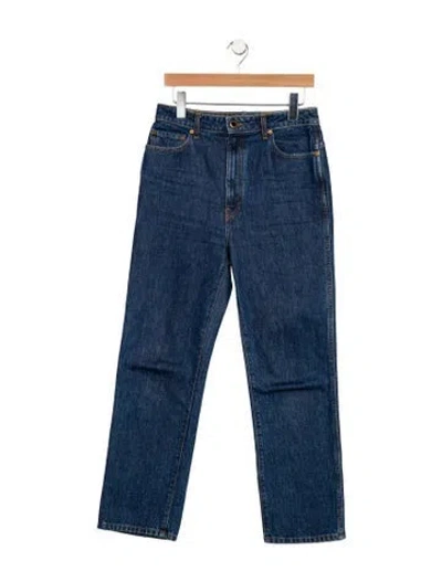 Pre-owned Khaite High-rise Straight Leg Jeans In Blue