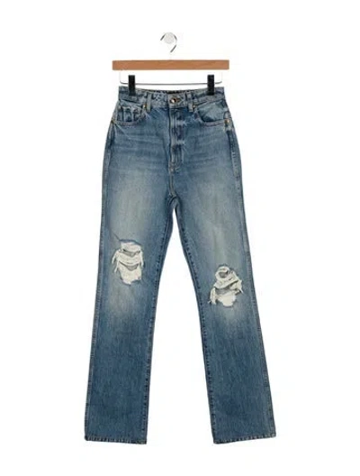 Pre-owned Khaite High-rise Straight Leg Jeans In Blue