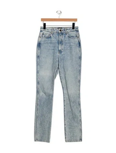 Pre-owned Khaite High-rise Straight Leg Jeans In Blue