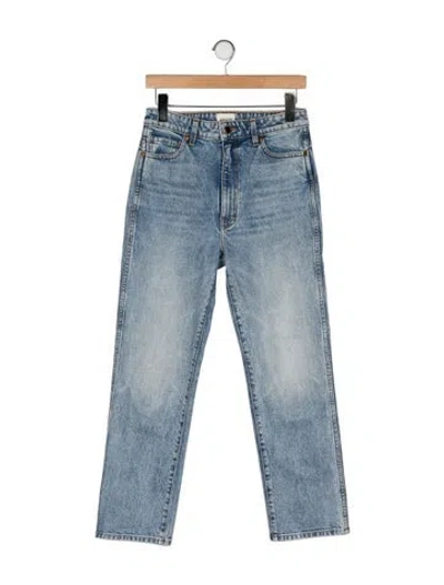 Pre-owned Khaite High-rise Straight Leg Jeans In Blue