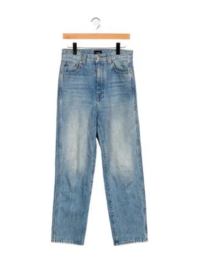 Pre-owned Khaite High-rise Straight Leg Jeans In Blue