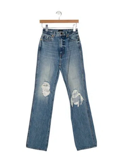 Pre-owned Khaite High-rise Straight Leg Jeans In Blue