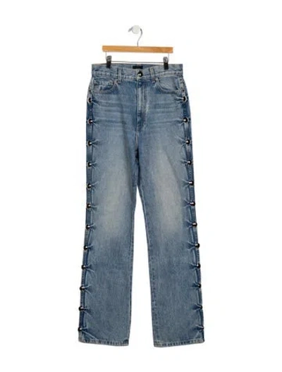 Pre-owned Khaite High-rise Straight Leg Jeans In Blue