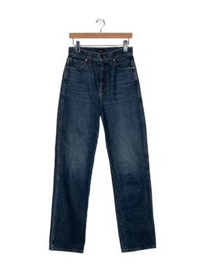 Pre-owned Khaite High-rise Straight Leg Jeans In Blue