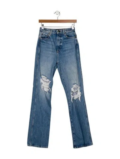 Pre-owned Khaite High-rise Straight Leg Jeans In Blue