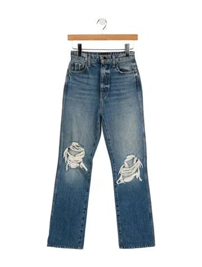 Pre-owned Khaite High-rise Straight Leg Jeans In Blue