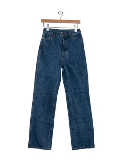 Pre-owned Khaite High-rise Straight Leg Jeans In Blue