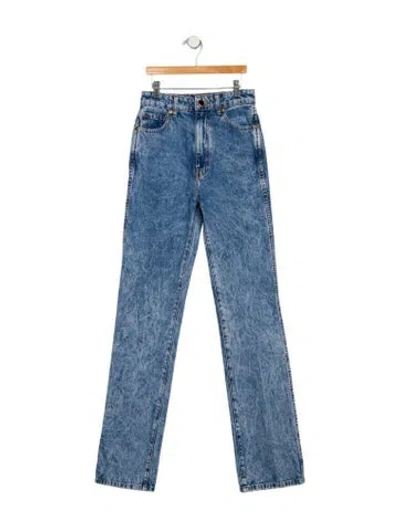 Pre-owned Khaite High-rise Straight Leg Jeans In Blue