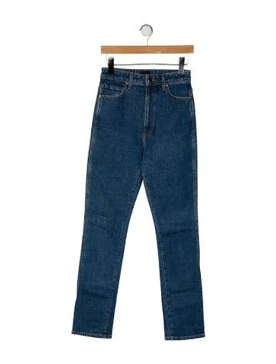 Pre-owned Khaite High-rise Straight Leg Jeans In Blue