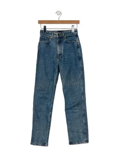 Pre-owned Khaite High-rise Straight Leg Jeans In Blue