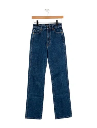 Pre-owned Khaite High-rise Straight Leg Jeans In Blue