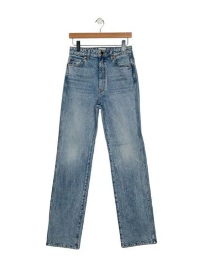 Pre-owned Khaite High-rise Straight Leg Jeans In Blue