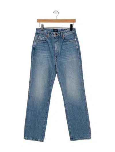 Pre-owned Khaite High-rise Straight Leg Jeans In Blue