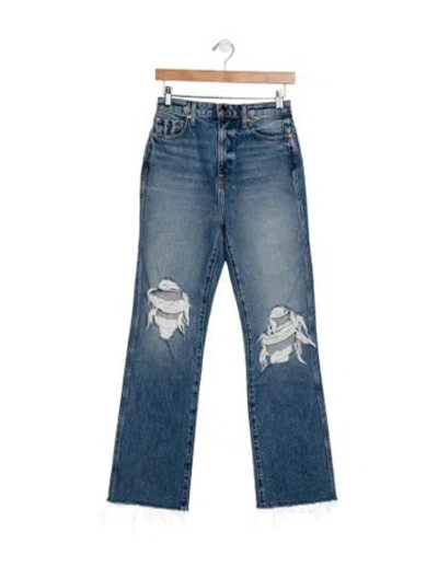 Pre-owned Khaite High-rise Straight Leg Jeans In Blue