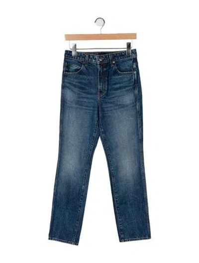 Pre-owned Khaite High-rise Straight Leg Jeans In Blue